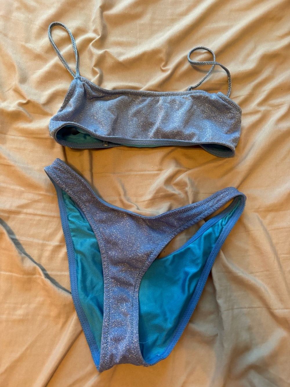 triangl swimwear Shimmery Light Blue Bikini